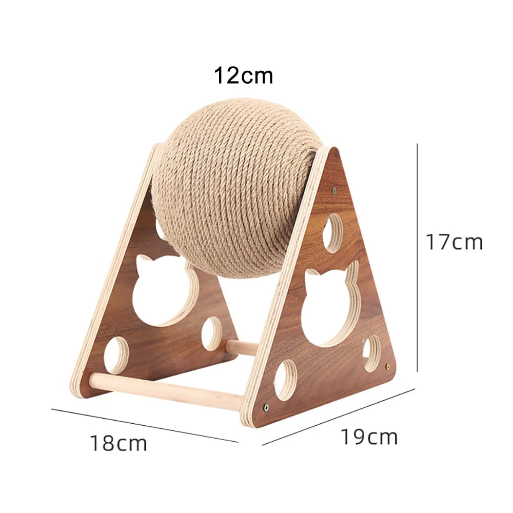 Triangle Cat Scratch Stand With Sisal Rope Ball Toy